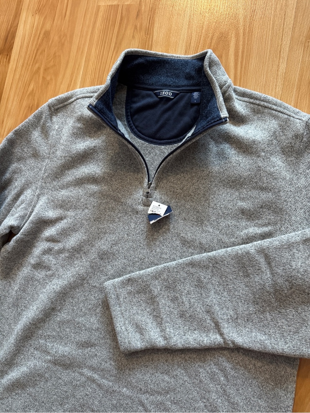 NEW- Izod Quarter Zip Sweater Fleece Pullover- Men’s Large